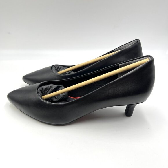 Rockport Womens Size 6.5 Kalila Black Leather Low Kitten Heels Pumps Shoes - Picture 6 of 15